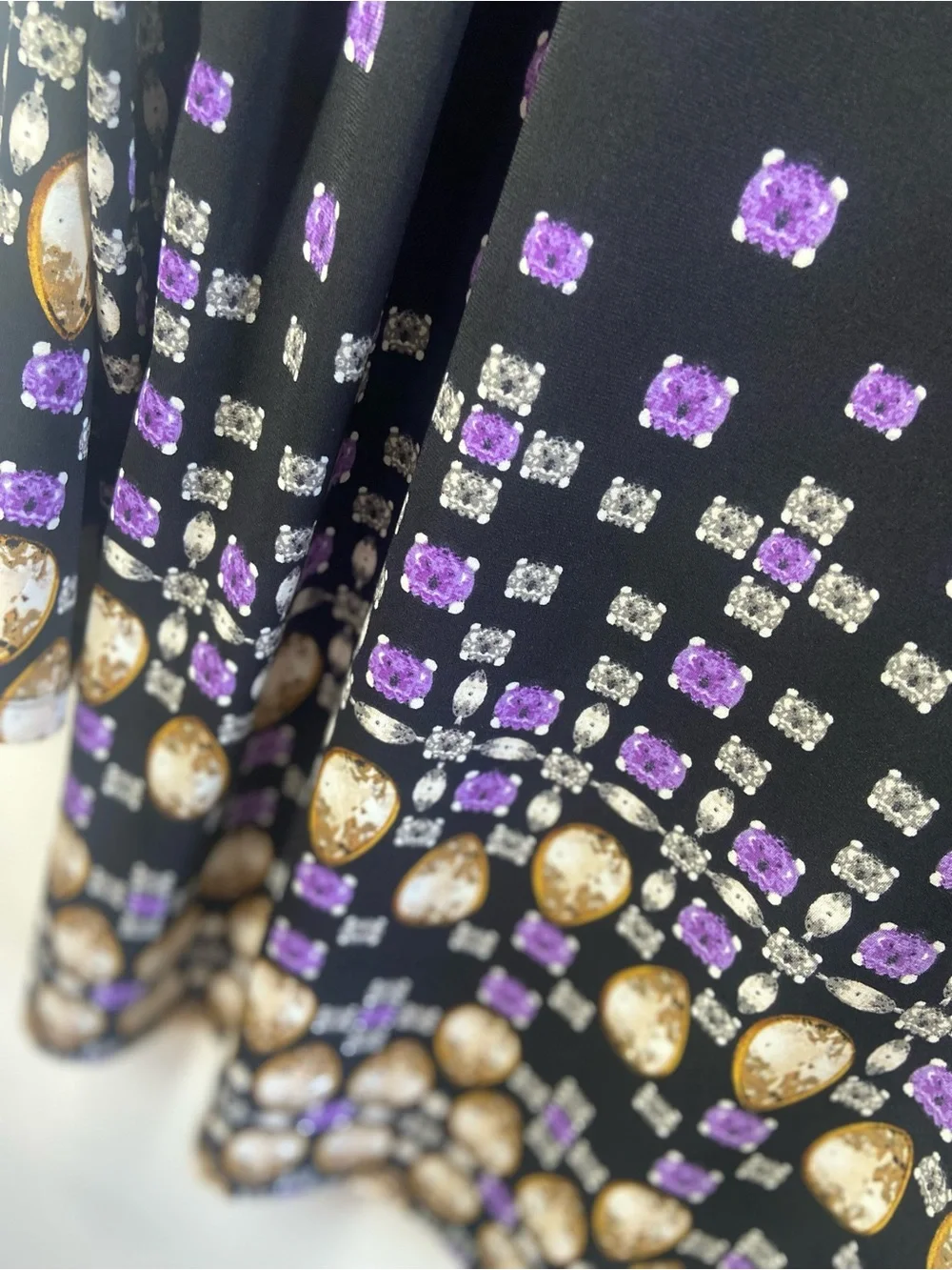 JM Collection Black Tunic with Purple & Gold Jewel Print - Picture 2 of 7